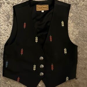 Black Embroidered vintage Terry Ward Men's Vest like new